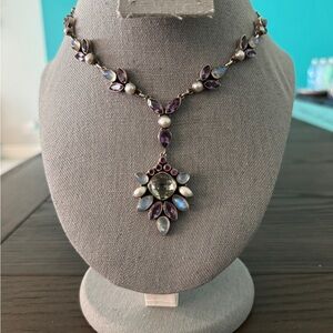 Nicky Butler Elegant Multi Stone AdJ Necklace 17”-20” Vintage